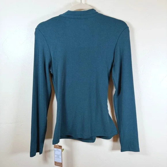 OGL Eco Mousse LiteWarm Surplice Long Sleeve Top Women's M Forest Night Modern - Picture 4 of 11